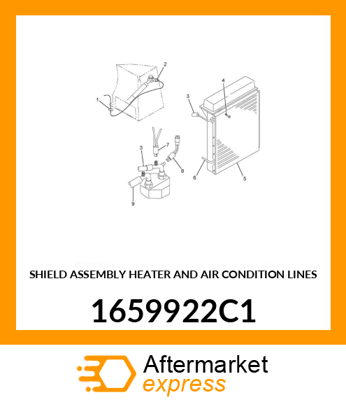 SHIELD ASSEMBLY HEATER AND AIR CONDITION LINES 1659922C1