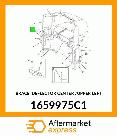 BRACE, DEFLECTOR CENTER /UPPER LEFT 1659975C1