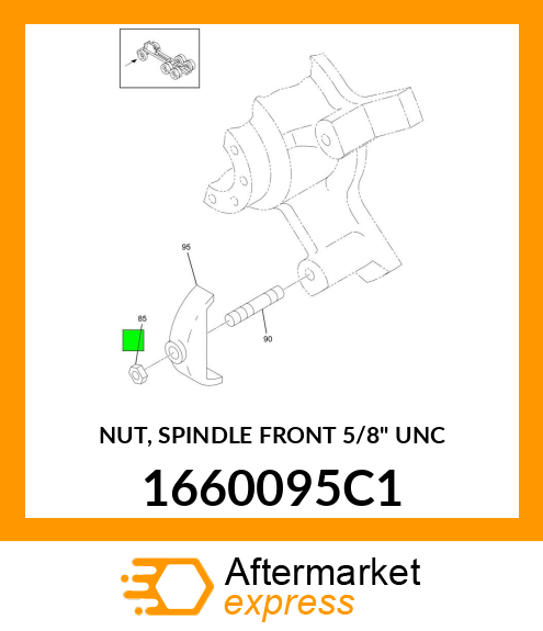 NUT, SPINDLE FRONT 5/8" UNC 1660095C1