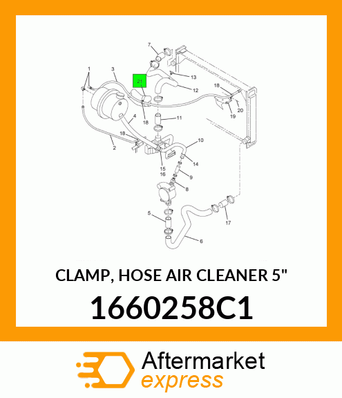 CLAMP, HOSE AIR CLEANER 5" 1660258C1