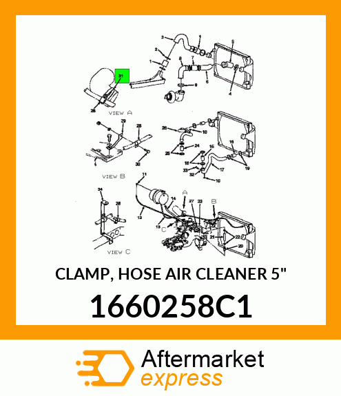 CLAMP, HOSE AIR CLEANER 5" 1660258C1