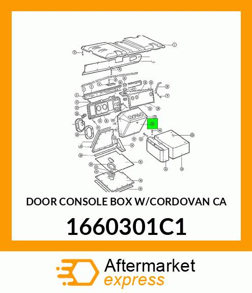 DOOR CONSOLE BOX W/CORDOVAN CA 1660301C1