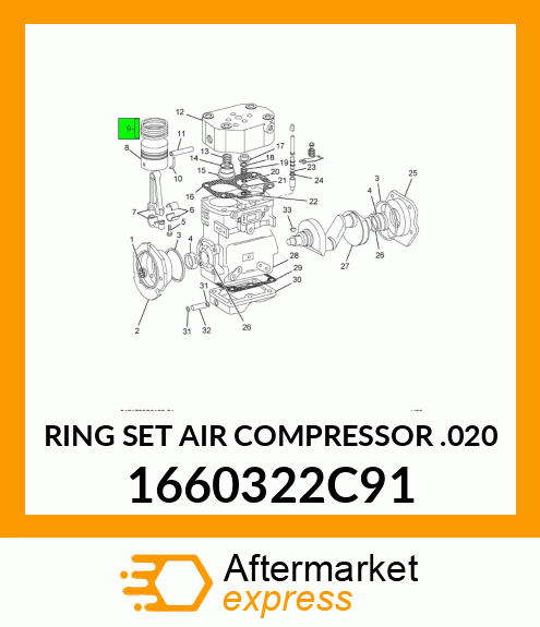 RING SET AIR COMPRESSOR .020 1660322C91