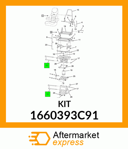 KIT, SHAFT SEAT WITH BUSHING 1660393C91