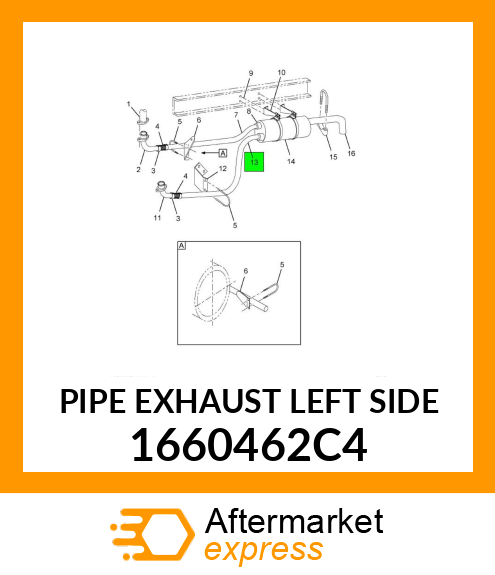 PIPE EXHAUST LEFT SIDE 1660462C4