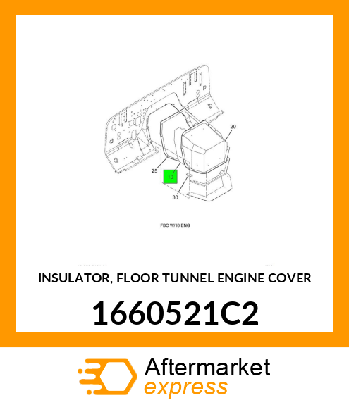 INSULATOR, FLOOR TUNNEL ENGINE COVER 1660521C2