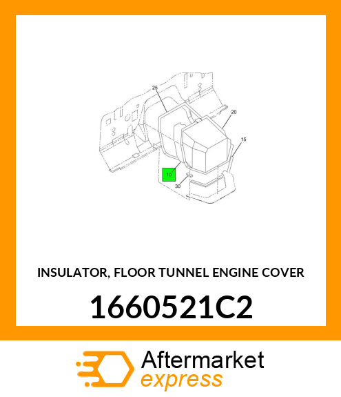 INSULATOR, FLOOR TUNNEL ENGINE COVER 1660521C2