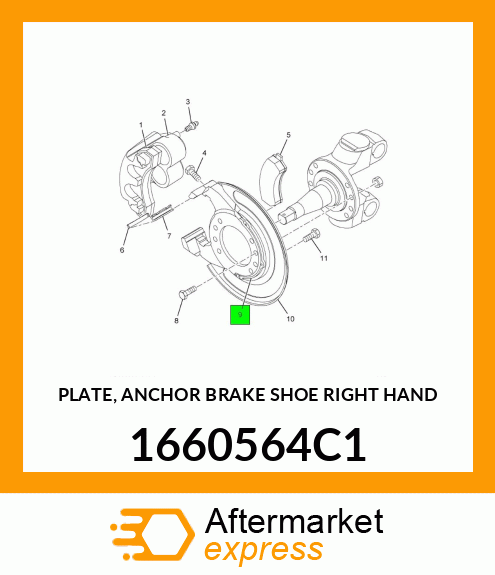 PLATE, ANCHOR BRAKE SHOE RIGHT HAND 1660564C1