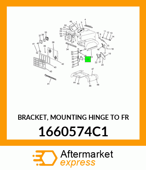 BRACKET, MOUNTING HINGE TO FR 1660574C1