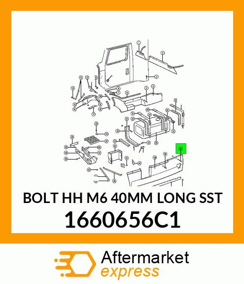 BOLT HH M6 40MM LONG SST 1660656C1