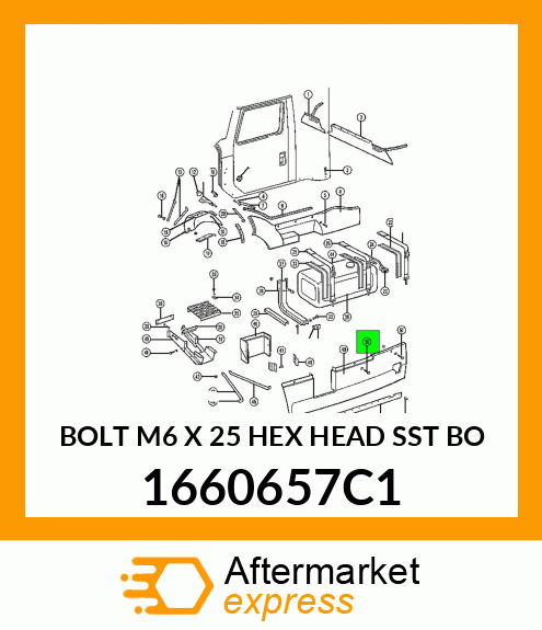 BOLT M6 X 25 HEX HEAD SST BO 1660657C1