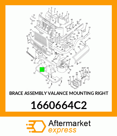 BRACE ASSEMBLY VALANCE MOUNTING RIGHT 1660664C2