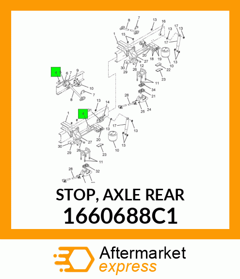 STOP, AXLE REAR 1660688C1