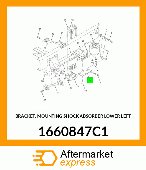 BRACKET, MOUNTING SHOCK ABSORBER LOWER LEFT 1660847C1