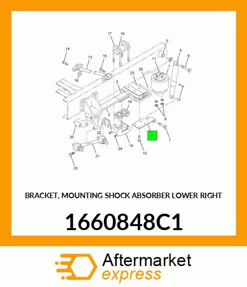 BRACKET, MOUNTING SHOCK ABSORBER LOWER RIGHT 1660848C1