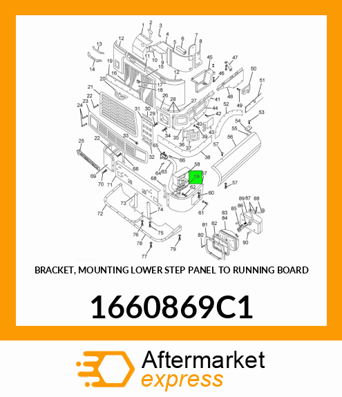 BRACKET, MOUNTING LOWER STEP PANEL TO RUNNING BOARD 1660869C1