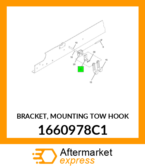 BRACKET, MOUNTING TOW HOOK 1660978C1