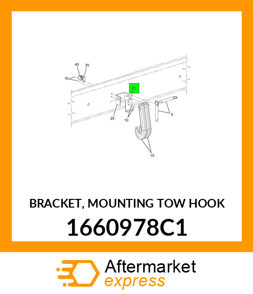 BRACKET, MOUNTING TOW HOOK 1660978C1