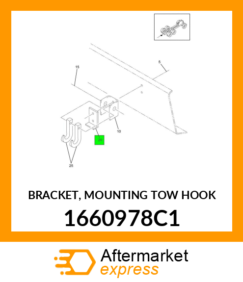 BRACKET, MOUNTING TOW HOOK 1660978C1