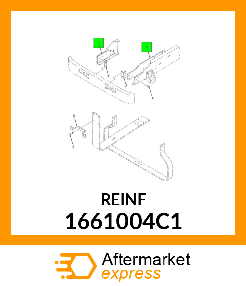 REINFORCEMENT, BUMPER BRACKET 1661004C1