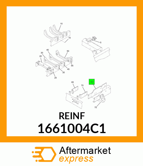 REINFORCEMENT, BUMPER BRACKET 1661004C1