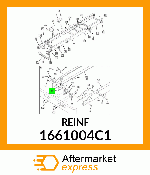 REINFORCEMENT, BUMPER BRACKET 1661004C1