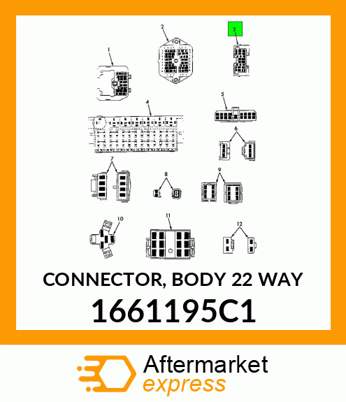 CONNECTOR, BODY 22 WAY 1661195C1