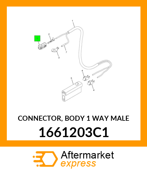 CONNECTOR, BODY 1 WAY MALE 1661203C1