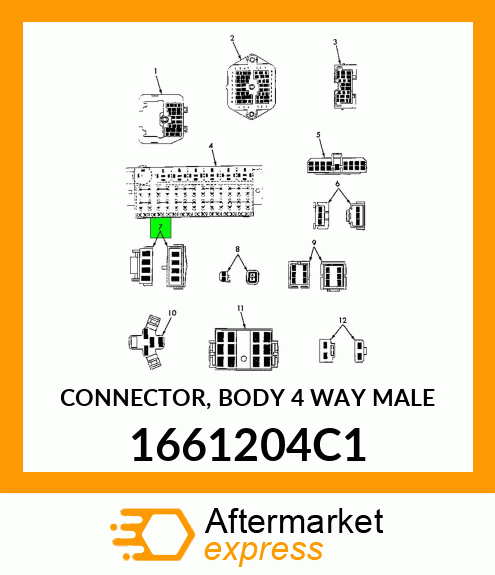 CONNECTOR, BODY 4 WAY MALE 1661204C1