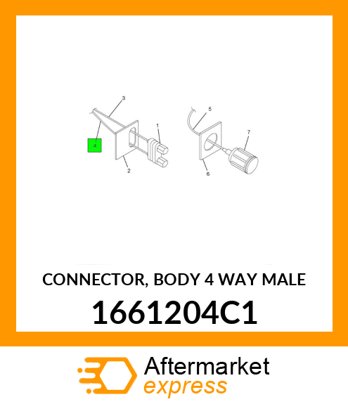 CONNECTOR, BODY 4 WAY MALE 1661204C1