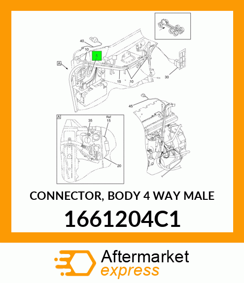 CONNECTOR, BODY 4 WAY MALE 1661204C1