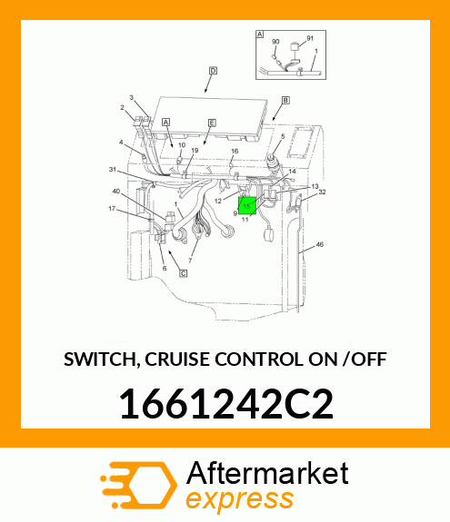 SWITCH, CRUISE CONTROL ON /OFF 1661242C2