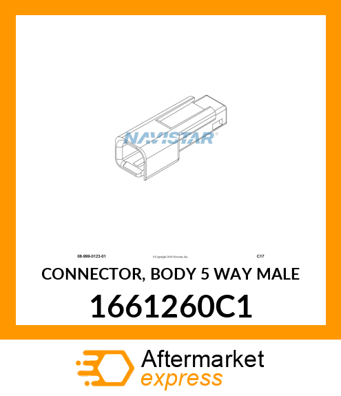 CONNECTOR, BODY 5 WAY MALE 1661260C1