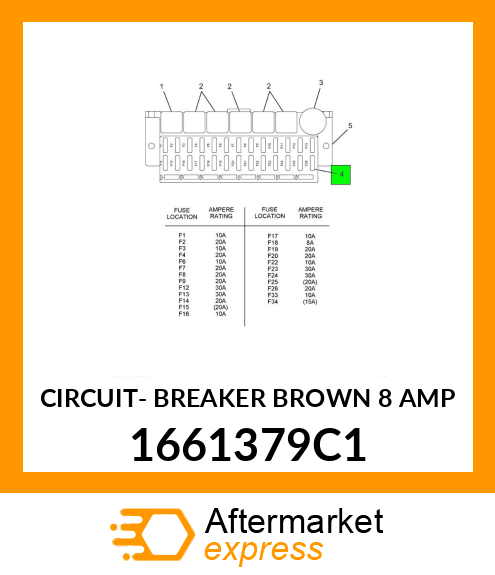 CIRCUIT- BREAKER BROWN 8 AMP 1661379C1