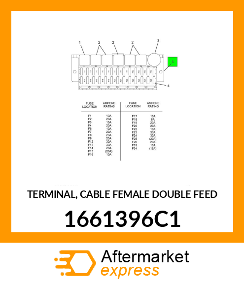 TERMINAL, CABLE FEMALE DOUBLE FEED 1661396C1