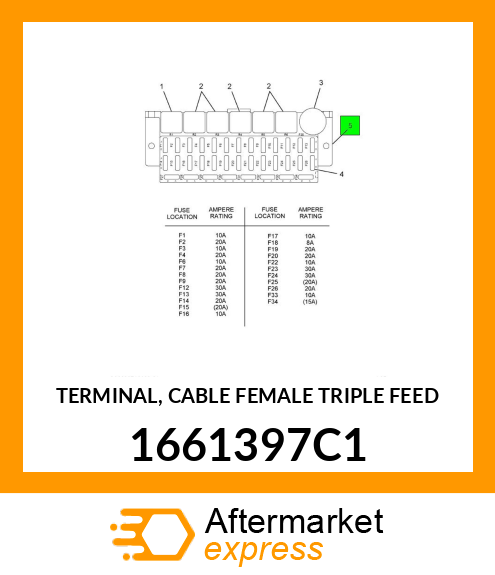 TERMINAL, CABLE FEMALE TRIPLE FEED 1661397C1