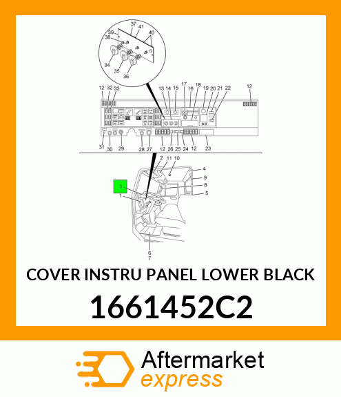 COVER INSTRU PANEL LOWER BLACK 1661452C2