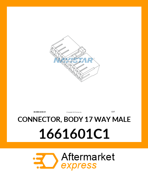 CONNECTOR, BODY 17 WAY MALE 1661601C1