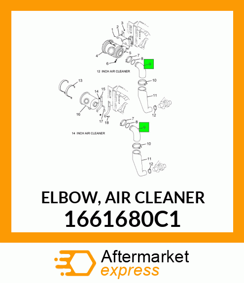 ELBOW, AIR CLEANER 1661680C1