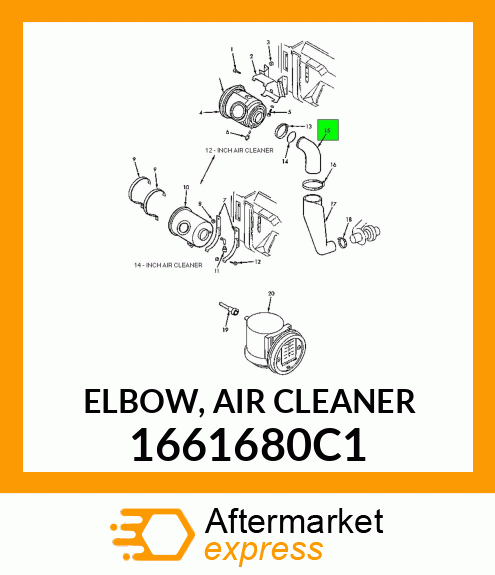 ELBOW, AIR CLEANER 1661680C1