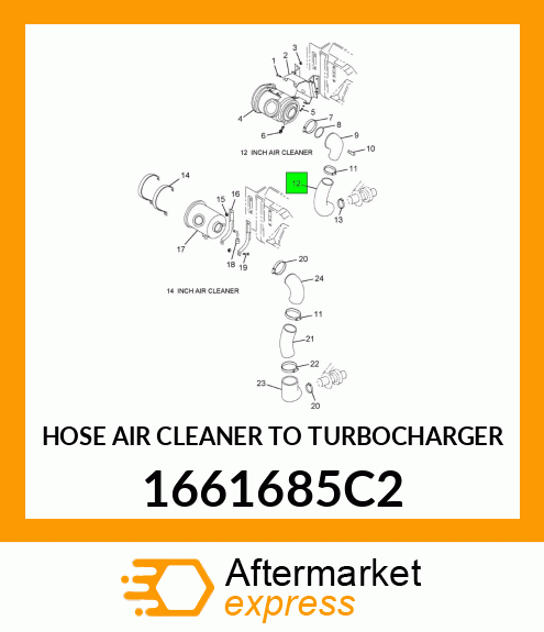 HOSE AIR CLEANER TO TURBOCHARGER 1661685C2