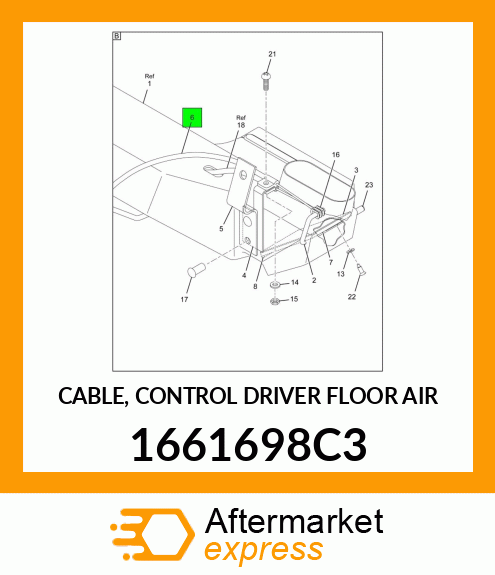 CABLE, CONTROL DRIVER FLOOR AIR 1661698C3