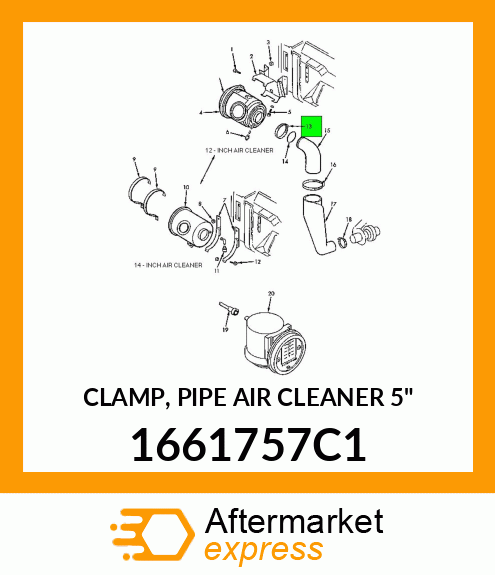 CLAMP, PIPE AIR CLEANER 5" 1661757C1