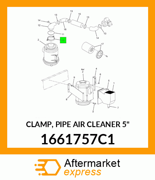 CLAMP, PIPE AIR CLEANER 5" 1661757C1