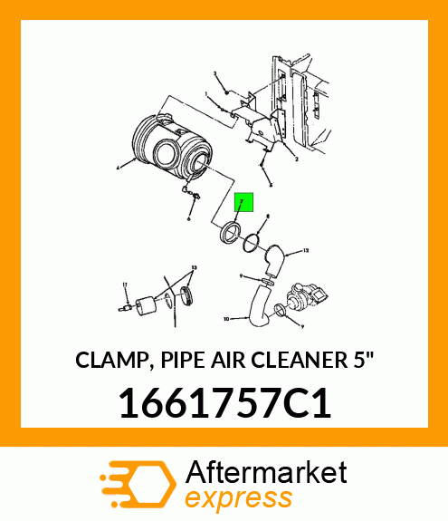 CLAMP, PIPE AIR CLEANER 5" 1661757C1