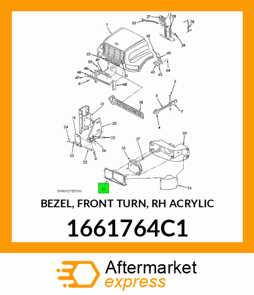 BEZEL, FRONT TURN, RH ACRYLIC 1661764C1