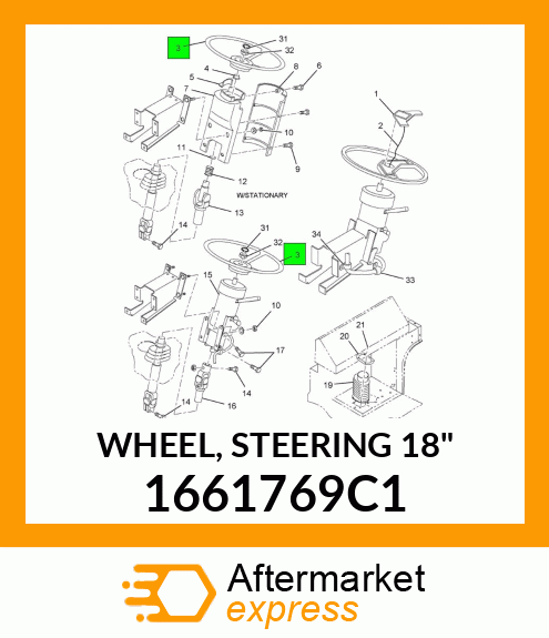 WHEEL, STEERING 18" 1661769C1