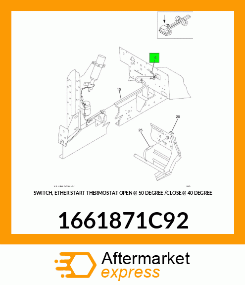 SWITCH, ETHER START THERMOSTAT OPEN @ 50 DEGREE /CLOSE @ 40 DEGREE 1661871C92