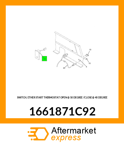 SWITCH, ETHER START THERMOSTAT OPEN @ 50 DEGREE /CLOSE @ 40 DEGREE 1661871C92