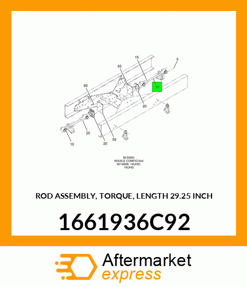 ROD ASSEMBLY, TORQUE, LENGTH 29.25 INCH 1661936C92